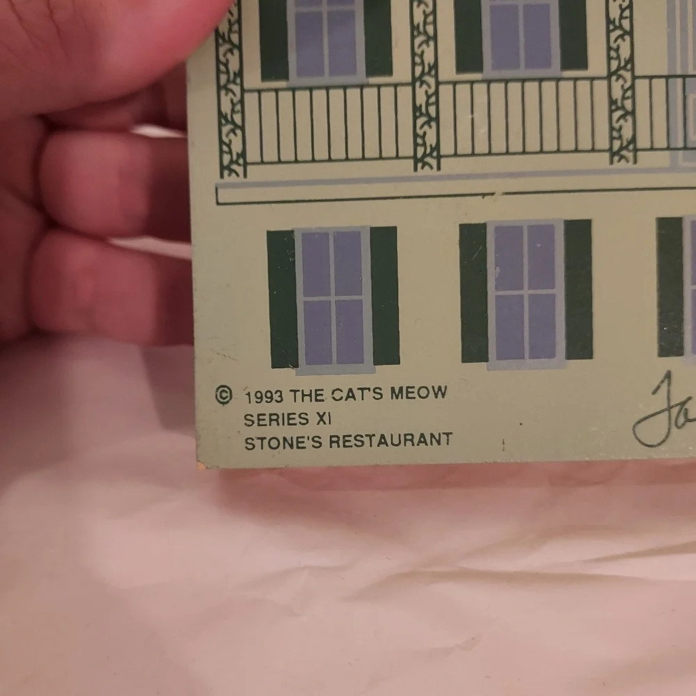Vintage 1993 The Cat's Meow Stone's Restaurant Shelf Sitter - Picture 4 of 7
